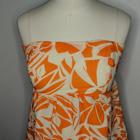 American Eagle Tropical Orange Hawaiian Size 4 - Picture 2 of 6